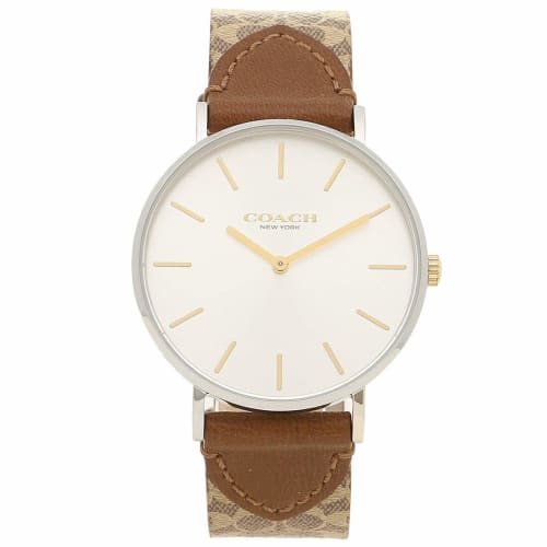 Coach Women's Perry 36mm Signature Quartz Watch in White and Brown (14503121)