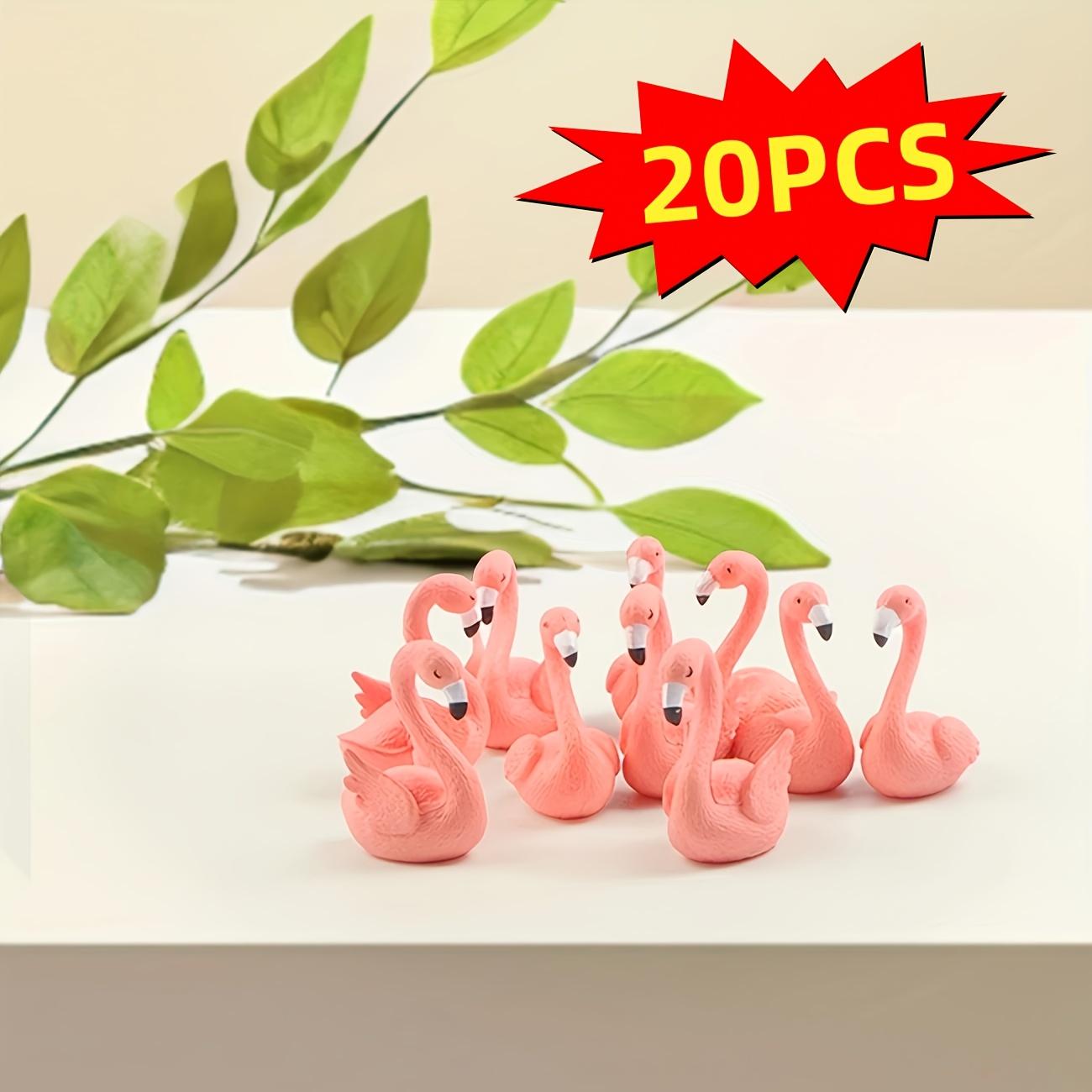 

20 mini flamingo statues for garden, tabletop, crafts, micro landscape decoration, plant flowerpot decoration, and automotive pa