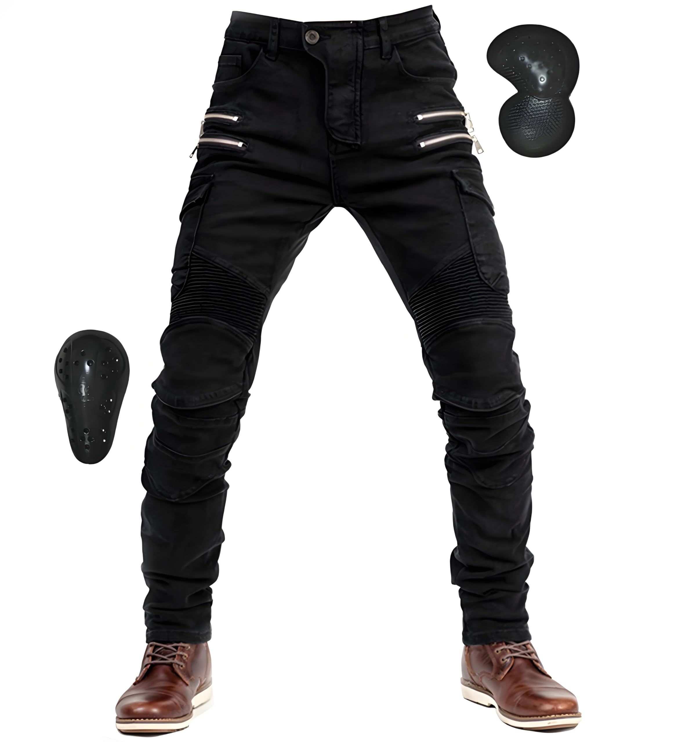 

RENHE Мотоциклетные брюки для езды с эластичными вставками для райдера, устойчивые к истиранию, размер L, мужские протекторы, брюки, весна/осень, всесезонные, материал, устойчивые, черные, чёрный