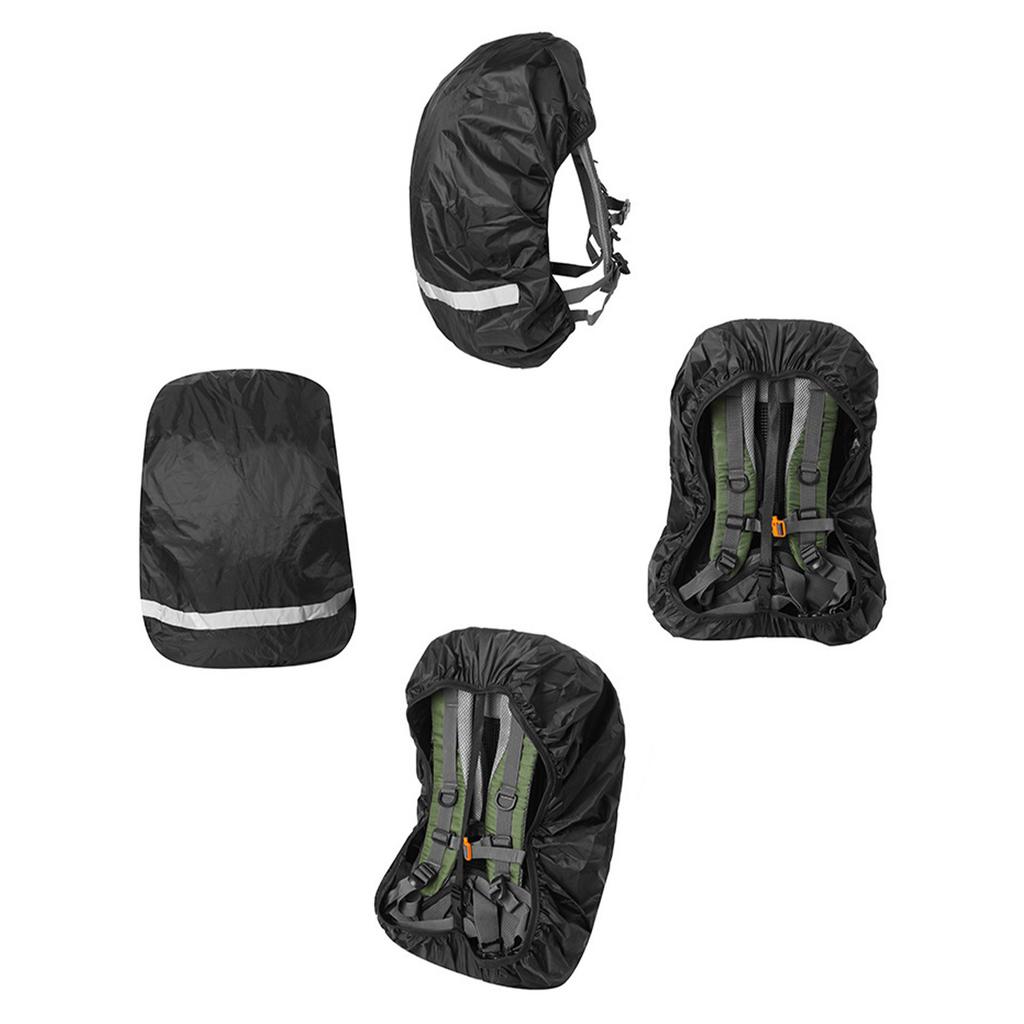 Water-proof Backpack Cover Rainproof Backpack Rain Cover with Reflective Strip for Hiking Camping Black M