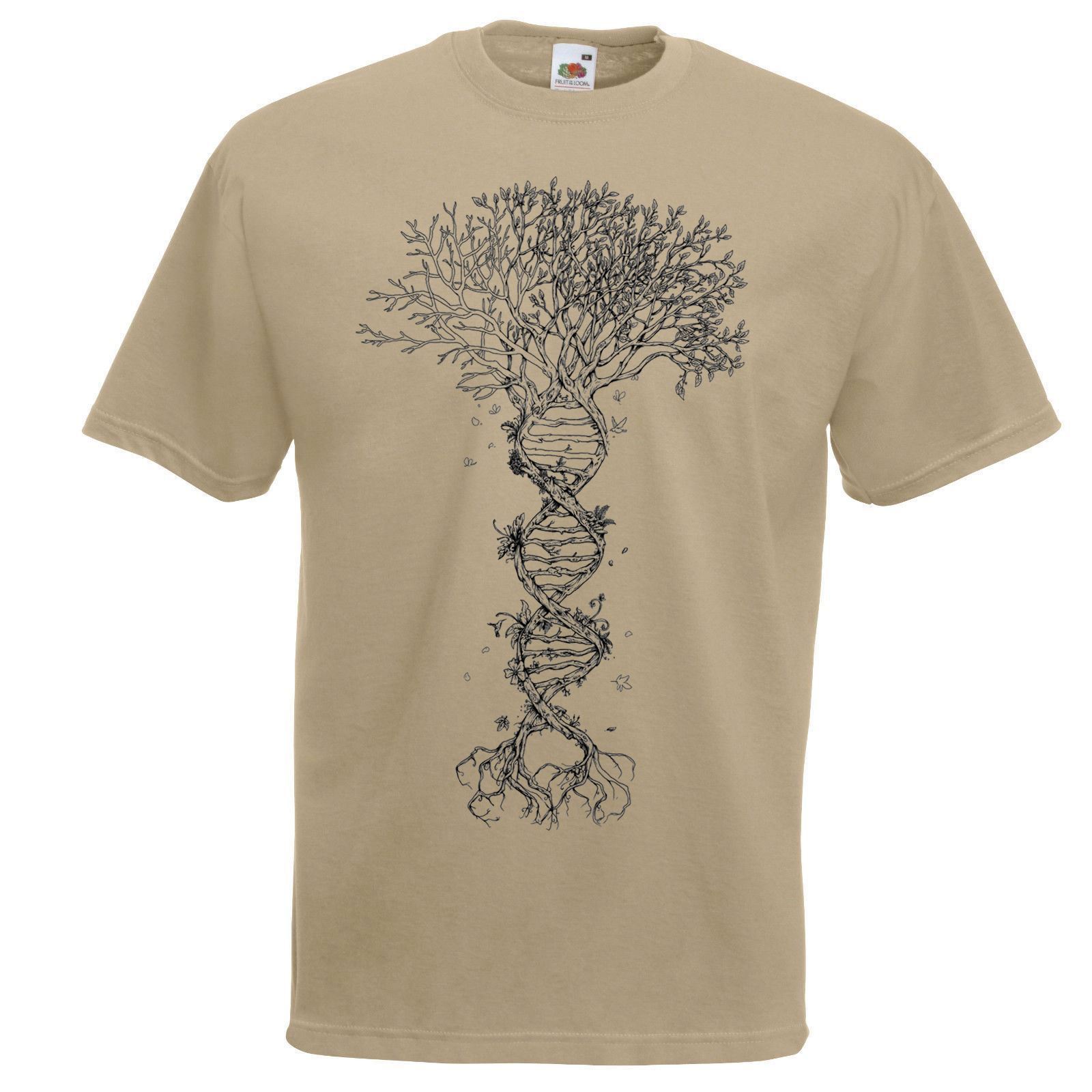 Adults Tree Of Life Dna Huunisex Genetic Code Sacred Symbol Unisex Khaki TShirt S