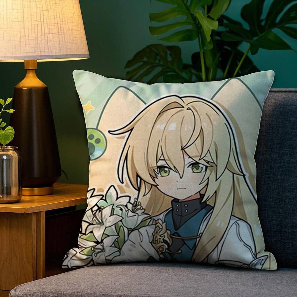 Chibi Cute Honkai Star Rail Pillow Case Plush Fabric Soft Double Sided Print Home Sofa High Quality Cushion Cover Throw