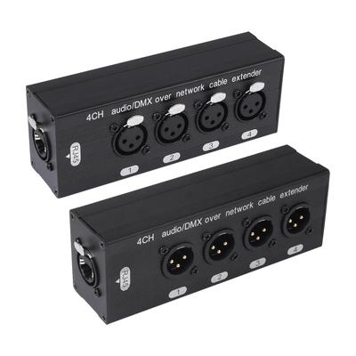 4-Channel XLR Male To Female Extender: RJ45 Network Cable Extension
