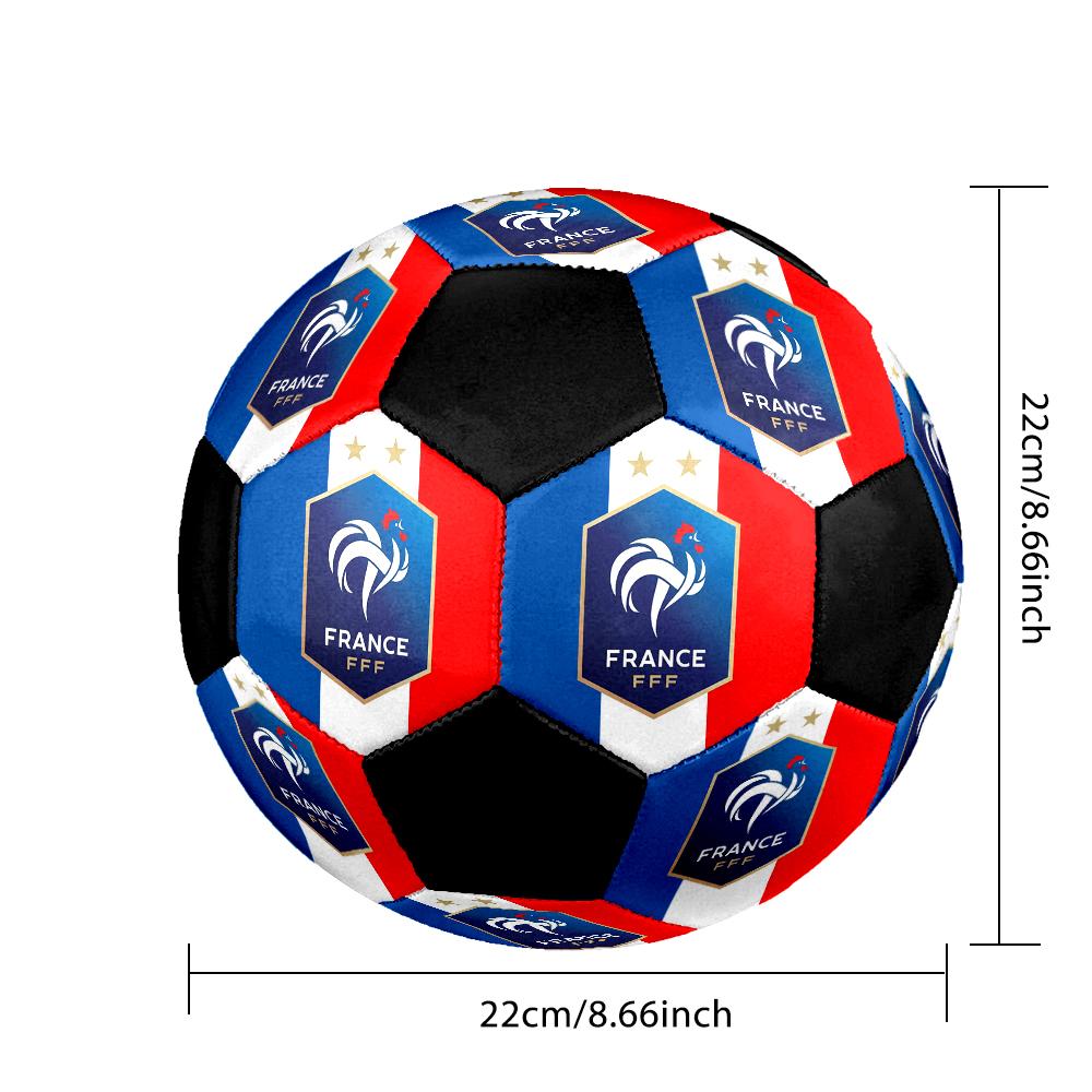 Pallone Calcio a 5 FFF Francia Colorato Cucito a Macchina PVC Misura 5 Pronto per Allenamento di Squadra Competizione Resistente Alta Rimbalzabilità Fantastico Regalo Sportivo