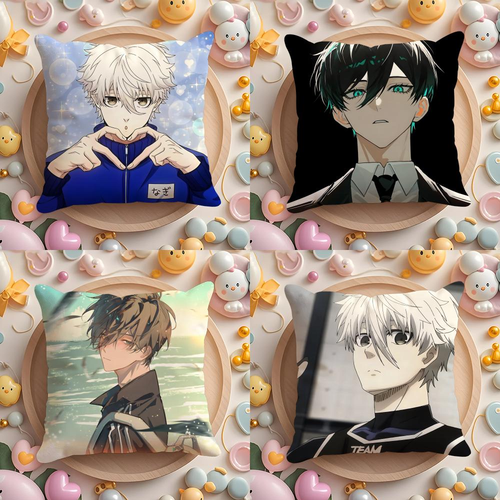 BLUE Anime L-LOCK Cushion Cover Home & Car Multi-Scene Pillow Cover - Reversible, Soft & Durable for Daily Use