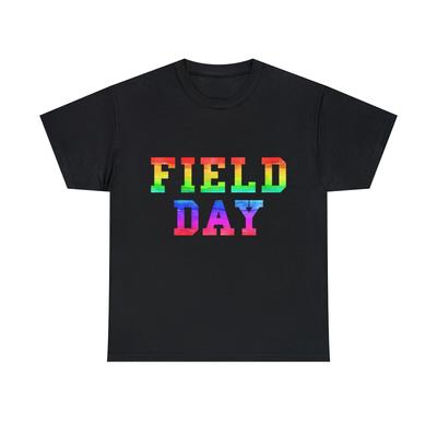 School Field Day Rainbow Jersey Graphic Tee Shirt, S-5XL