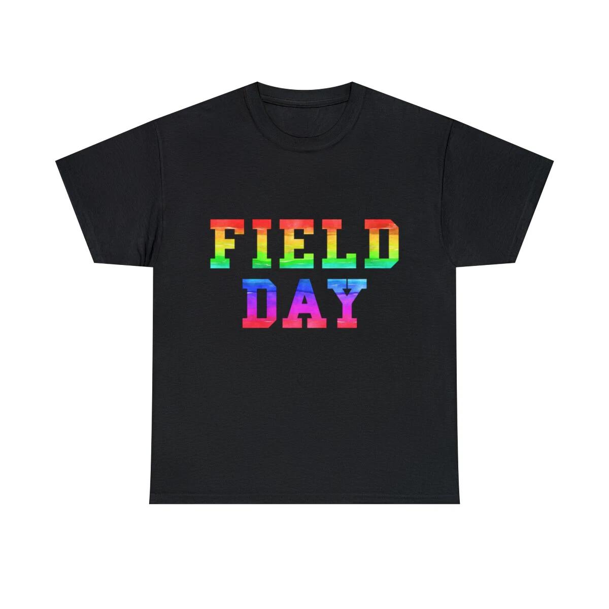 School Field Day Rainbow Jersey Graphic Tee Shirt, S-5XL 3XL