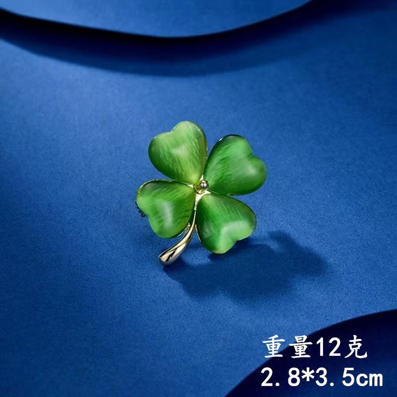 Clover Brooch Women's Pin Fixed Clothes Accessories Anti-light Button Shirt Suit Corsage