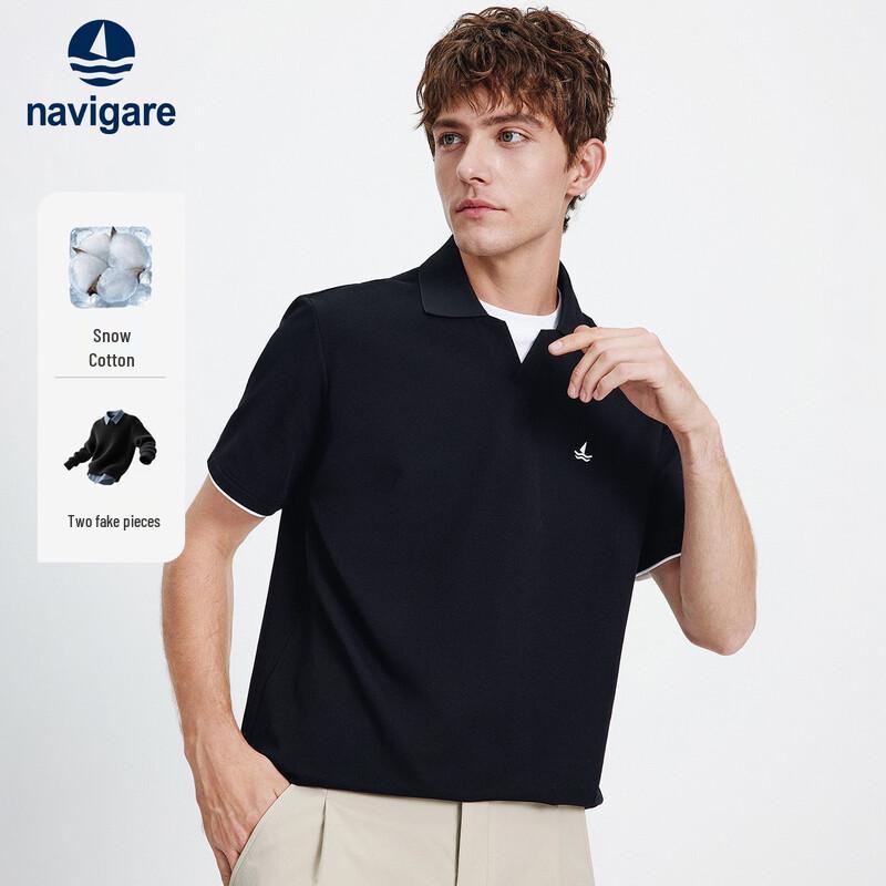 

Navigare Men s Faux Two-Piece Cool-Feel Polo Shirt L/50