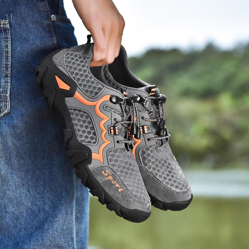 Men'S Spring And Summer New Breathable Hiking Shoes With Anti Slip Rubber Soles Outdoor Off-Road Climbing Shoes Casual Style