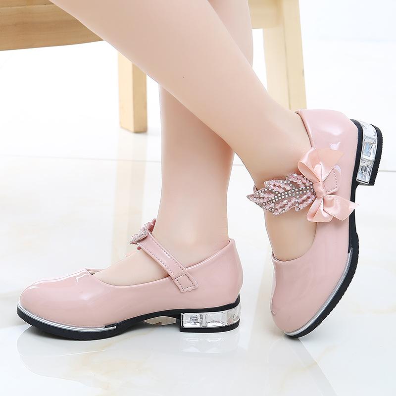 Fashion Girls Shoes Spring New Kids Leather Shoes Soft Soled Girl Princess Shoe Anti Slip Kids Casual Shoes Simple Child Shoe