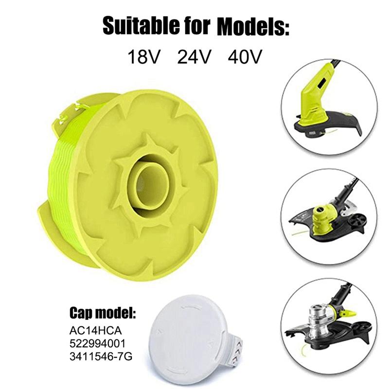 8X AC80RL3 Replacement Spool Line For Ryobi One Plus+ 18V, 24V, And 40V Cordless Trimmers, Weed Eater String Auto-Feed