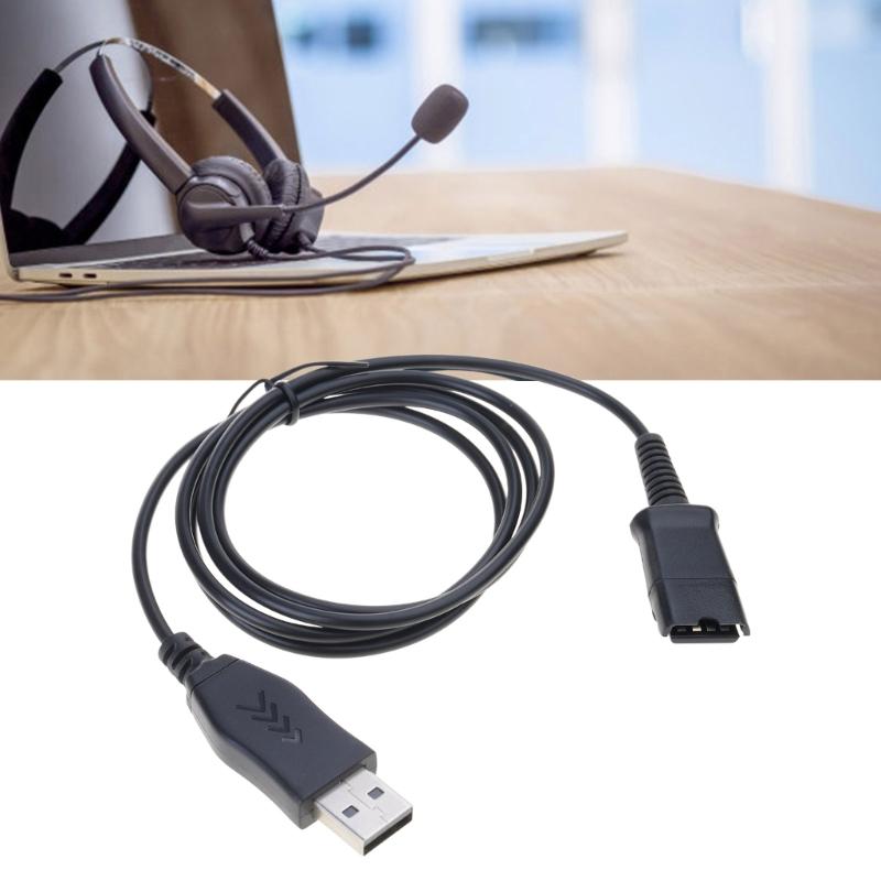 Plugs and Play USB Interfaces Cable for Quick Disconnect Headsets Connecting To PC Laptop Softphone 47.24inch/120cm