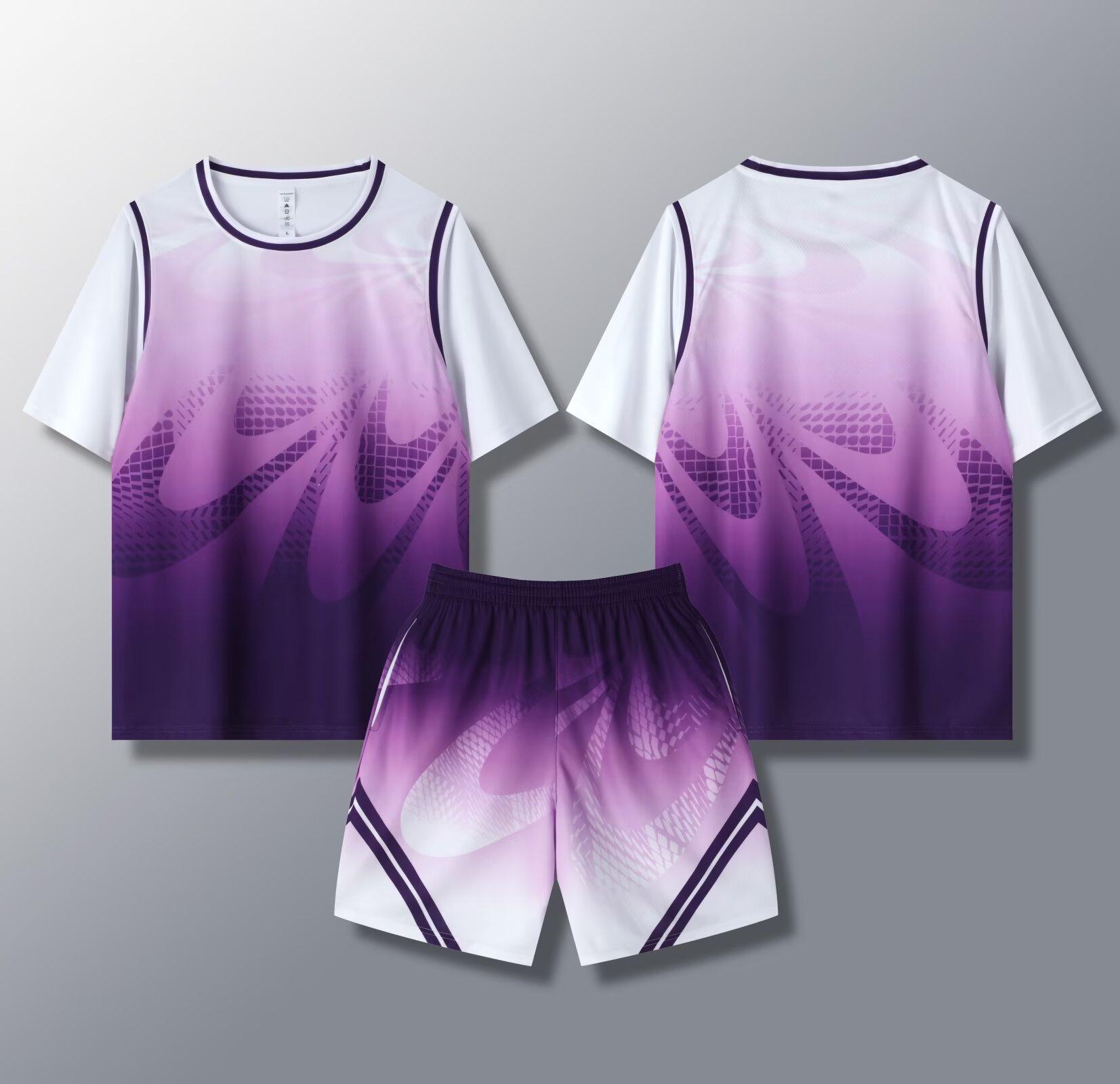 

B3010 Унисекс баскетбольный комплект: Двухкомпонентный вид, Принт с цифрами, Боковые карманы, Размеры 2XS-5XL 4XL фиолетовый