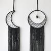 Black Macrame Wall Hanging Tapestry Sun Moon Dream Catcher Woven Handmade Home Decor