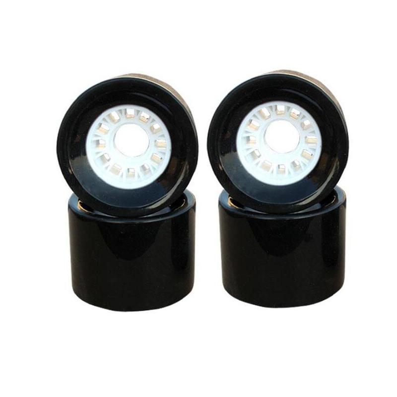 Skateboard PU Wheels Durable 70x51mm Black Concave Wheels Cruiser Longboard Set for Custom Skateboard Builds