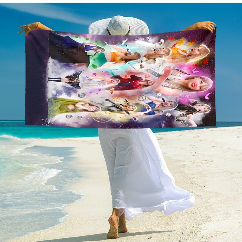 1pc Taylor Swift2 Beach Towel, Comfortable and Thick, and Swimming/Bath/Picnic/Camping Towel, Suitable for Seaside Beaches