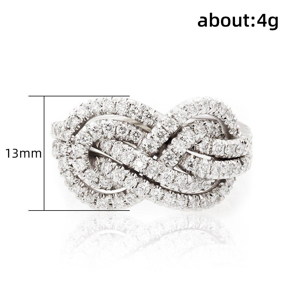 Huitan 2023 New Woman Ring Twist Infinite Shape Crystal Cubic Zirconia Rings Exquisite Female Wedding Bands Fashion Zircon Bulk