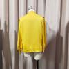 Women Shirt Stand Collar Puff Long Sleeve Buttons Placket Shirt Tops Pure Color Loose