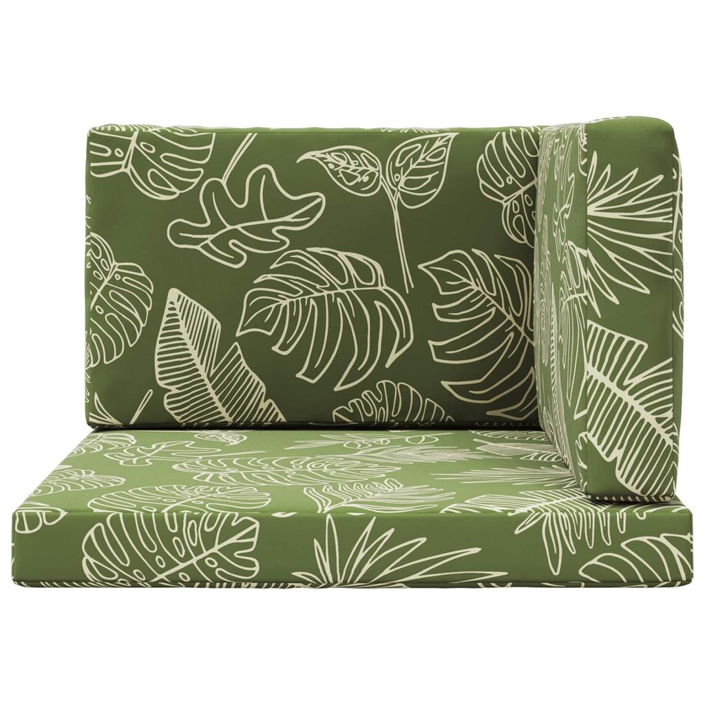 Outdoor Sofa Cushions 3 pcs Leaf Design Polyester