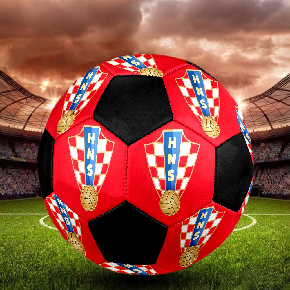 TAGLIA 5 Pallone da Calcio Federazione Calcistica Croata Colorato Per Tutte le Età Cucito a Macchina PVC Pronto per la Competizione Resistente Alta Rimbalzabilità