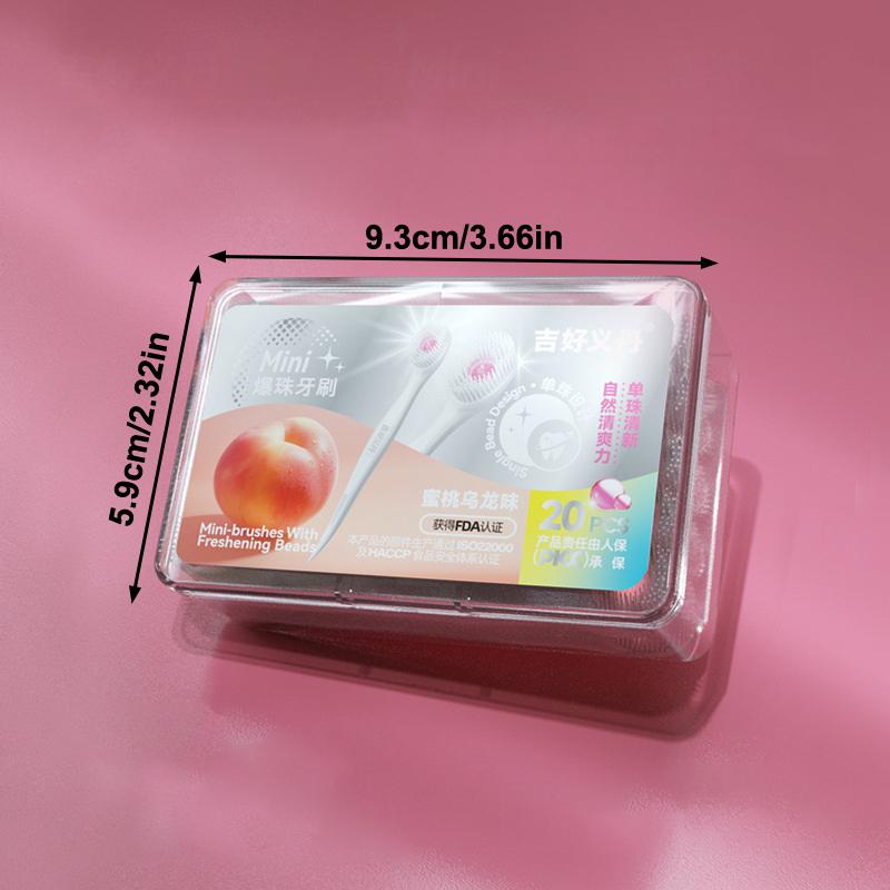 Mint Peach Flavored Bead Toothbrush Deeply Cleanses The Mouth Portable Mini Brush Suitable For Convenient Travel And Travel