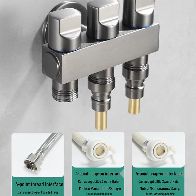 MDNG 1-in-3-out Angle Stop Valve Faucet