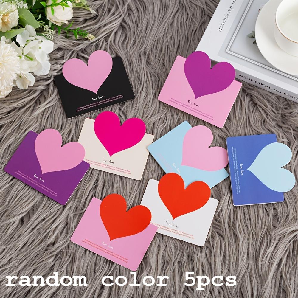 

5pcs Heart shaped Thanksgiving Card, Greeting Card for Christmas, Wedding, Anniversary, Folding small greeting cards