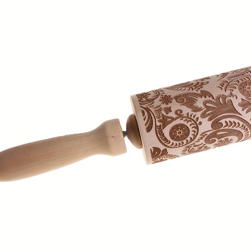 1PC Embossing Engraved Rolling Pin Baking Tool Cookie Fondant Cake Dough Roller Patterned Rolling Pin Kitchen Accessories