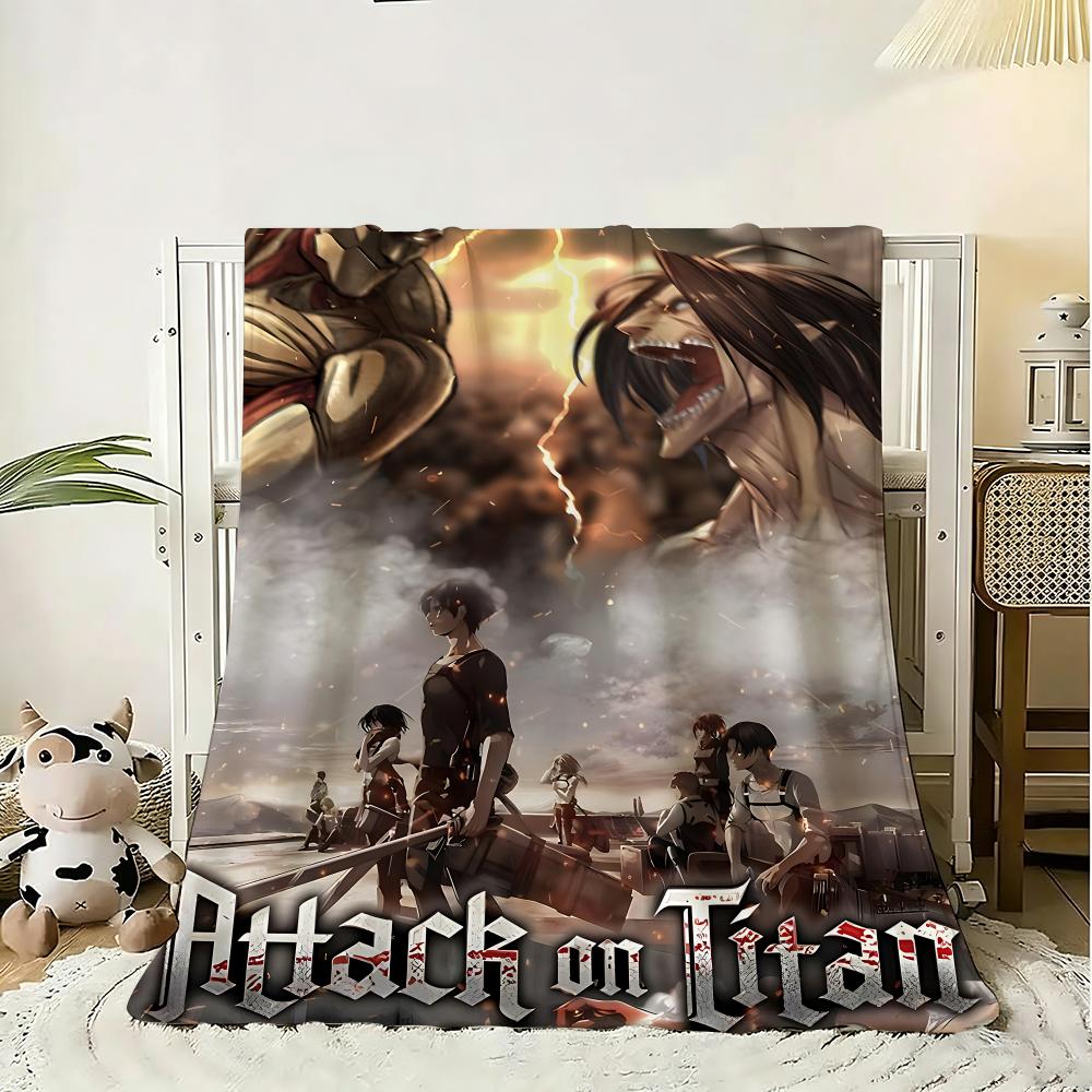 Hot Anime Attack On Titan Throw 240g Flannel Blanket Lightweight Soft Skin-friendly Summer Thin Throw Blanket