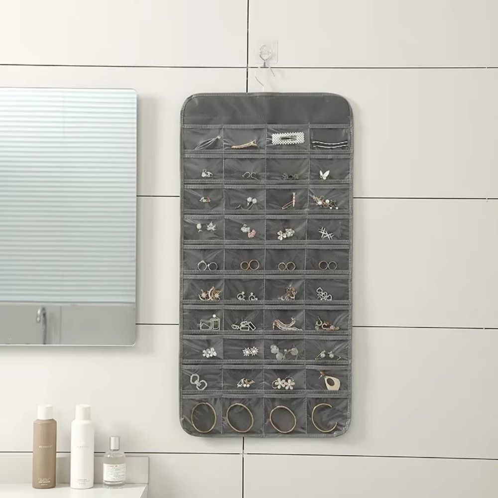 Large Capacity Jewelry Storage Bag Foldable Hanging Storage Bag Ring Display Holder  Home Use