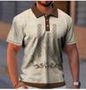 3D Printed Vintage Race Pattern Polo Polo Shirt Clothing Casual Short Sleeve Lapel Golf Lining