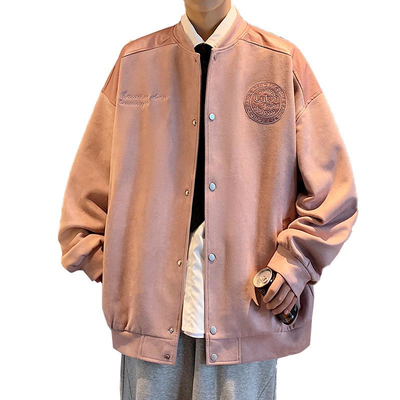 Замшевая мужская куртка весна-осень новый модный бренд повседневный спортивный мужской — фото 6