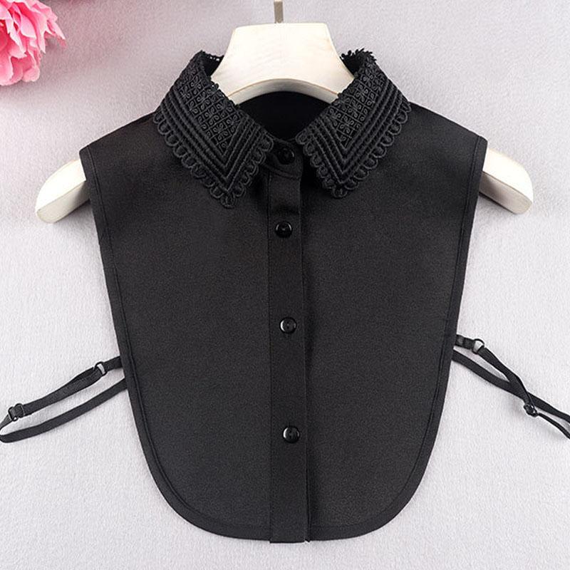 Białe Sztuczne Kołnierzyki Dla Kobiet Krata Klapa Odpinany Kołnierzyk Koszula Koronka Stójka Fałszywy Kołnierzyk Kobieta Zdejmowany Krawat Nep Kraagie