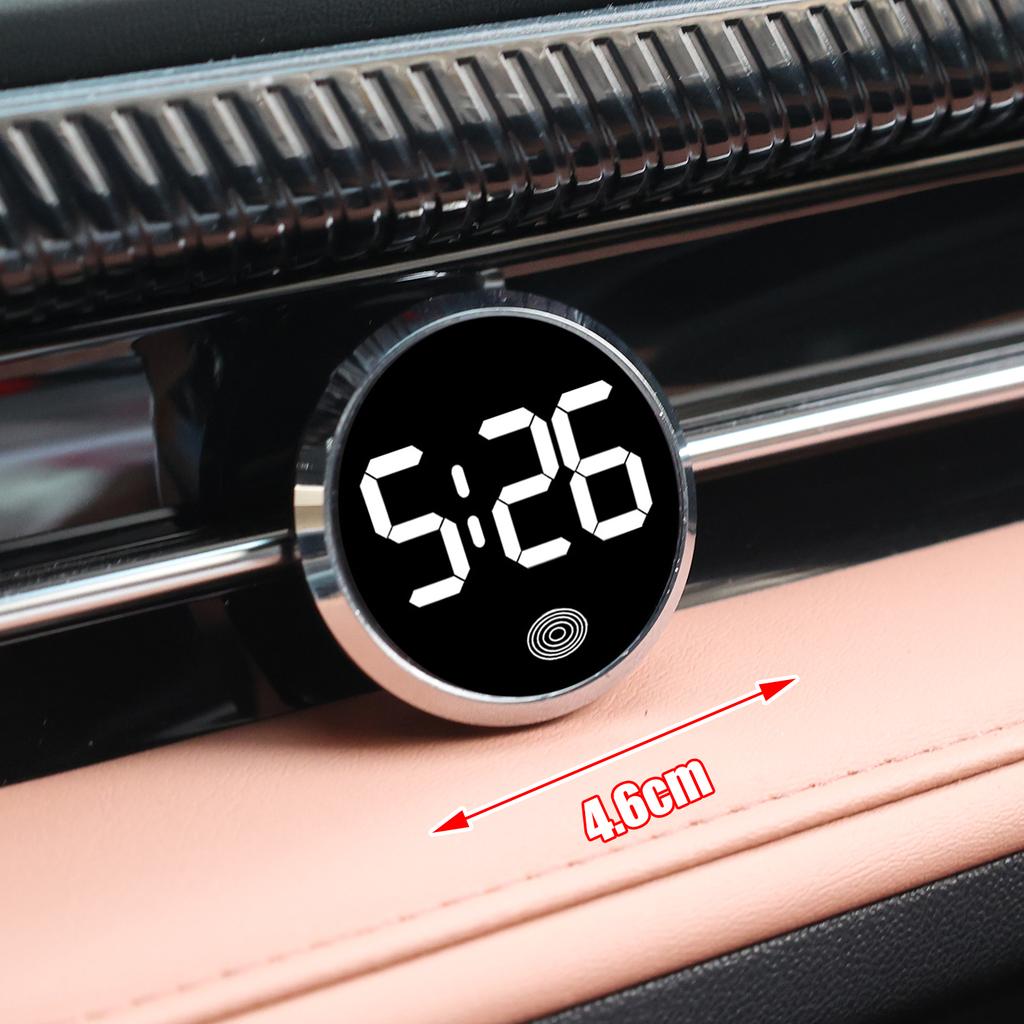 46mm Car Mini Luminous Car Clock Automobiles Internal Stick-On Watch Mechanics Quartz Clocks Auto Ornament Digital Clock