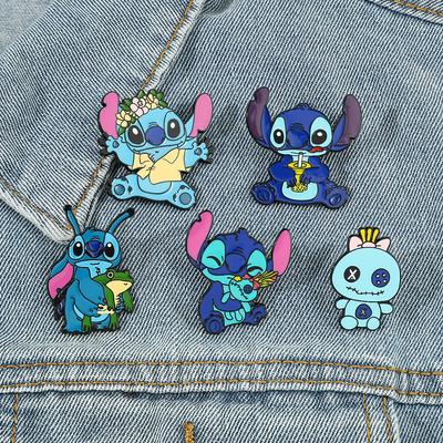 Cute Stitch Series Brooch, European and American Animation Cute Metal Badge, Backpack Jewelry