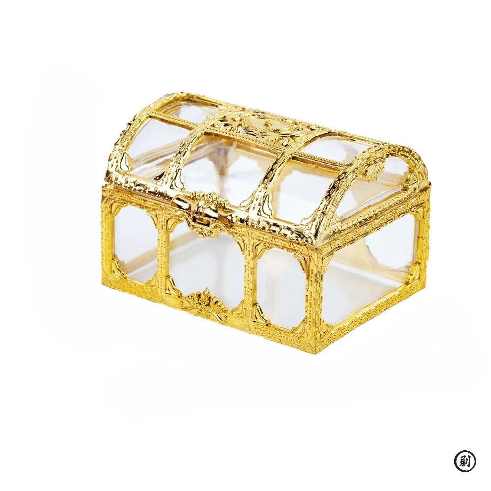 Vintage Treasure Chest Storage Box Transparent Pirate Candy Jewelry Display Box for Wedding Party Birthday