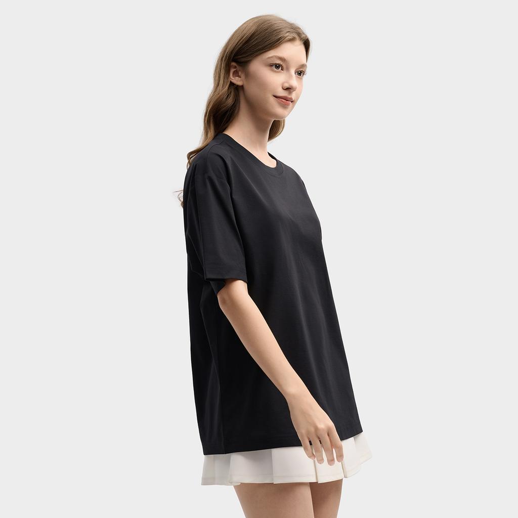 FILA Original Classic Embroidered Logo Simple Fashion Retro Casual Sports Comfortable Knitted Short Sleeve T-Shirt Unisex Tops Black F51U619103FBK