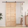 Barn Door Natural 80 x 2.5 x 208 cm Solid Pine Wood