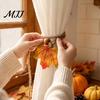 Rustic Autumn Room Accents Maple Leaf Curtain Tieback, Farmhouse Holder, Adjustable Rope Holders Decorative Drapery Holdback for Living Bedroom Decor
