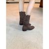 Women's Shoes, Height-increasing Boots, Round-toed Chunk-heeledSlimming, Retro Short Boots
