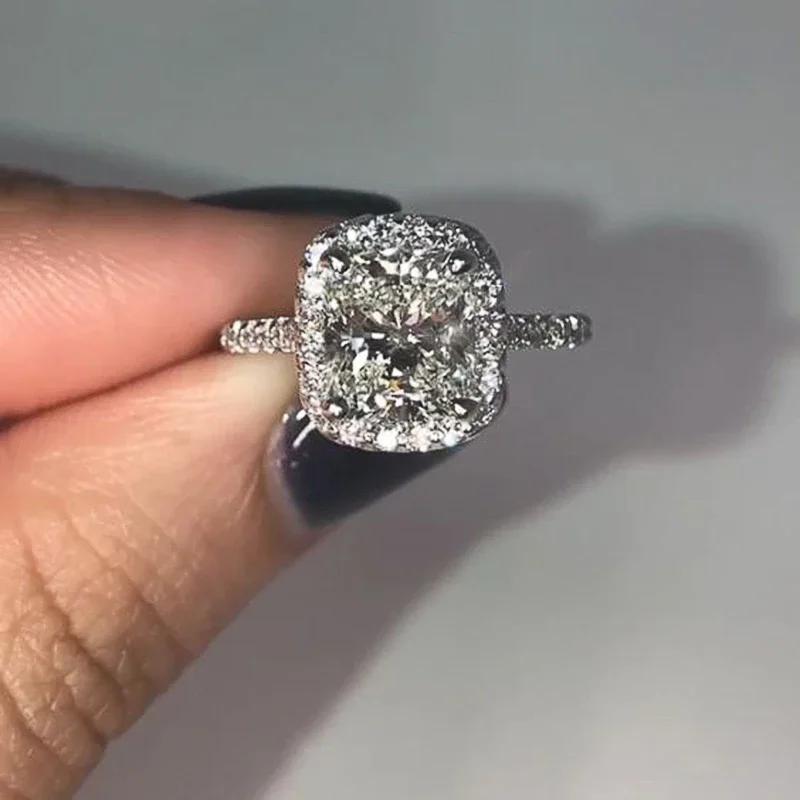 Luxury Sparkling Cubic Zirconia Rings for Women Brilliant Gorgeous Eternal Wedding Jewelry Delicate Finger Accessories