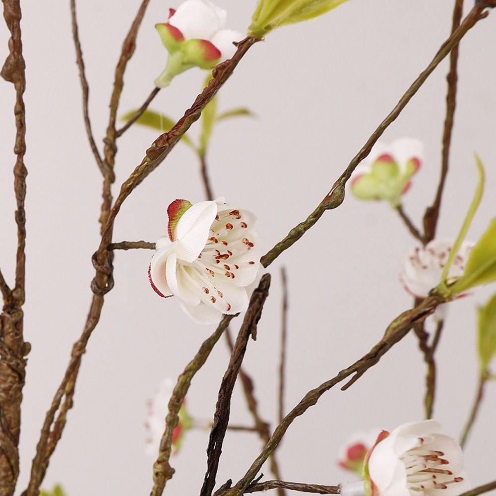 Chinese Style Artificial Plum Blossom Branch Elegant Plastic Simulation Silk Plums Blossom Handmade Realistic Fake Flower