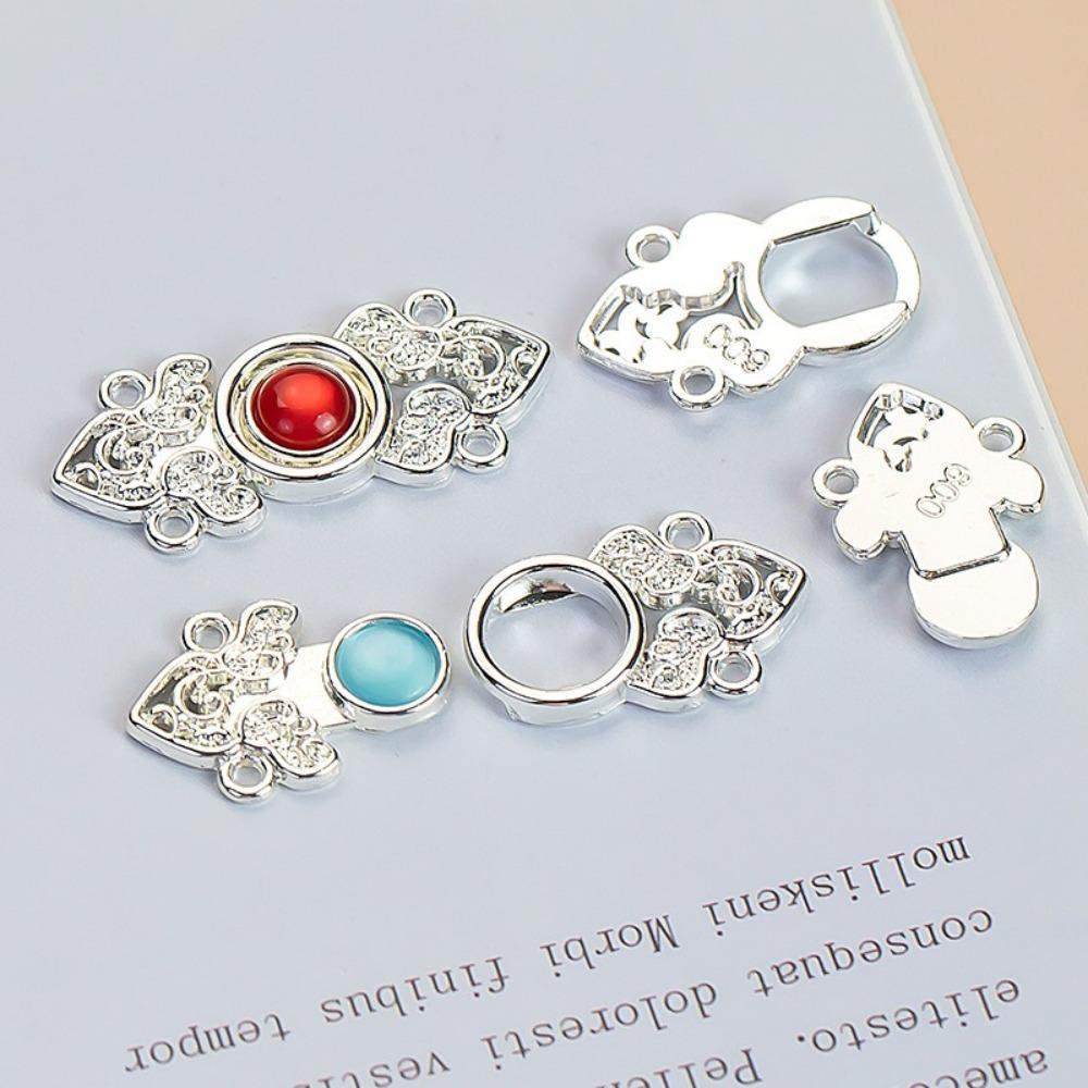 

10PCS Chinese Style Metal Buttons Delicate Hanfu Decorative Buckle Retractable Button Hanfu синий
