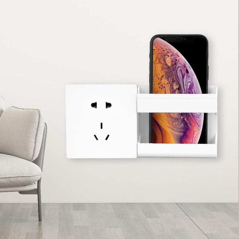 Tablie de pat montată pe perete, adeziv fix, suport baie bucătărie, raft de depozitare montat pe perete, suport de încărcare pentru telefon mobil montat pe perete