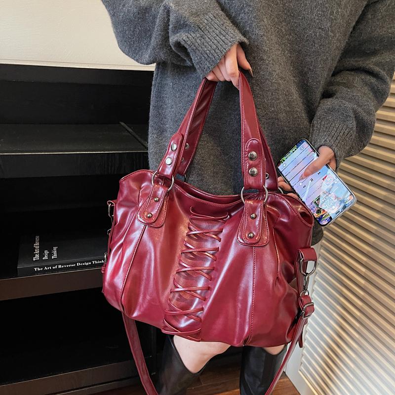 Vintage Coffee Shoulder Bag High End Lady Commute Handbag Quality Pu Leather Crossobdy Travel Tote Bag Female Big Shopping Bag