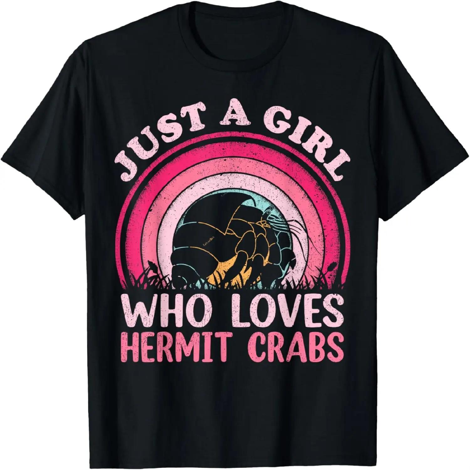 Hermit Crab Vintage Retro Just A Girl Who Loves Hermit Crabs T-Shirt XXXXXL разноцветный