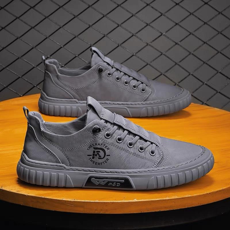 Men's Shoes Summer Breathable Canvas Shoes Men's Trend Versatile Non-slip Wear-resistant Construction Site Work Casual Board Shoes