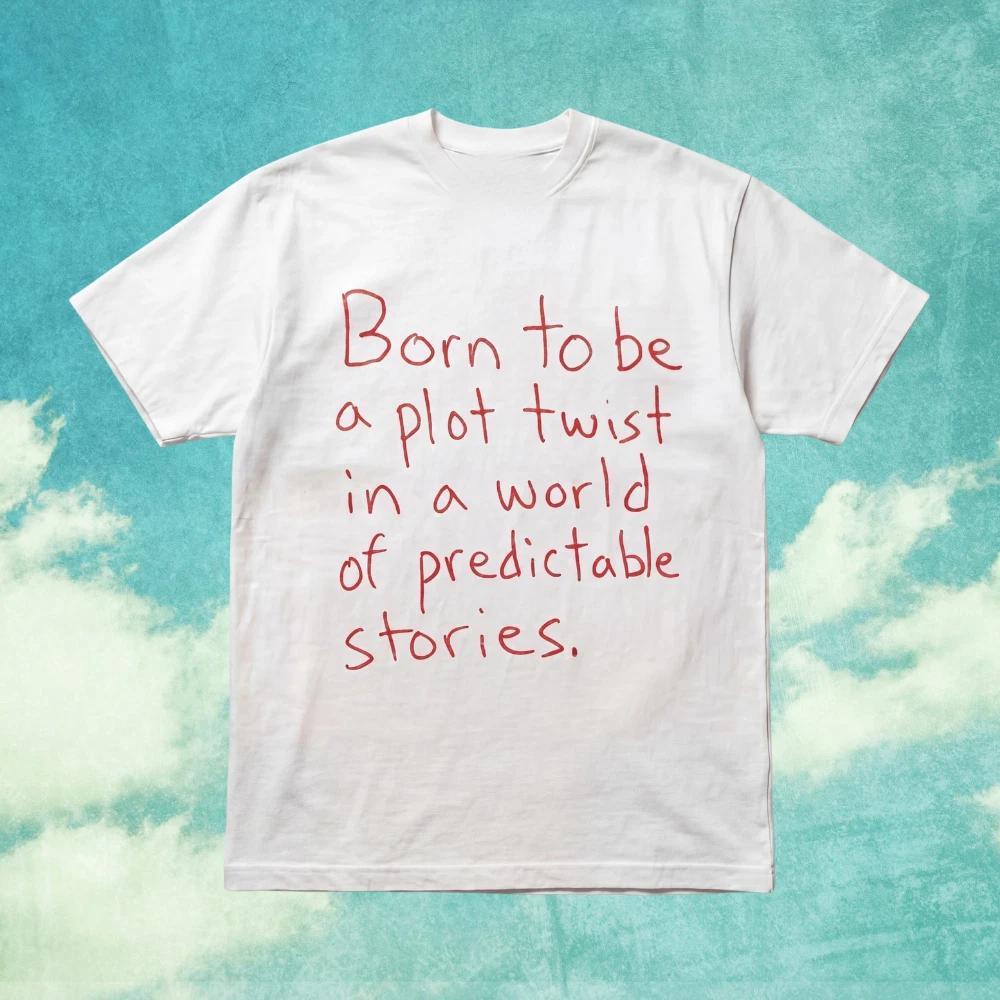 Born To Be A Plot Twist Quote Graphic T-T-Shirt S-5XL 4XL