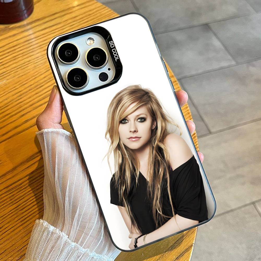 

AV Pop-Punk Queen Avril Phone Case For iPhone 16 17 15 14 12 13 Pro Max Black Candy Matte Shockproof Cover iPhone17air